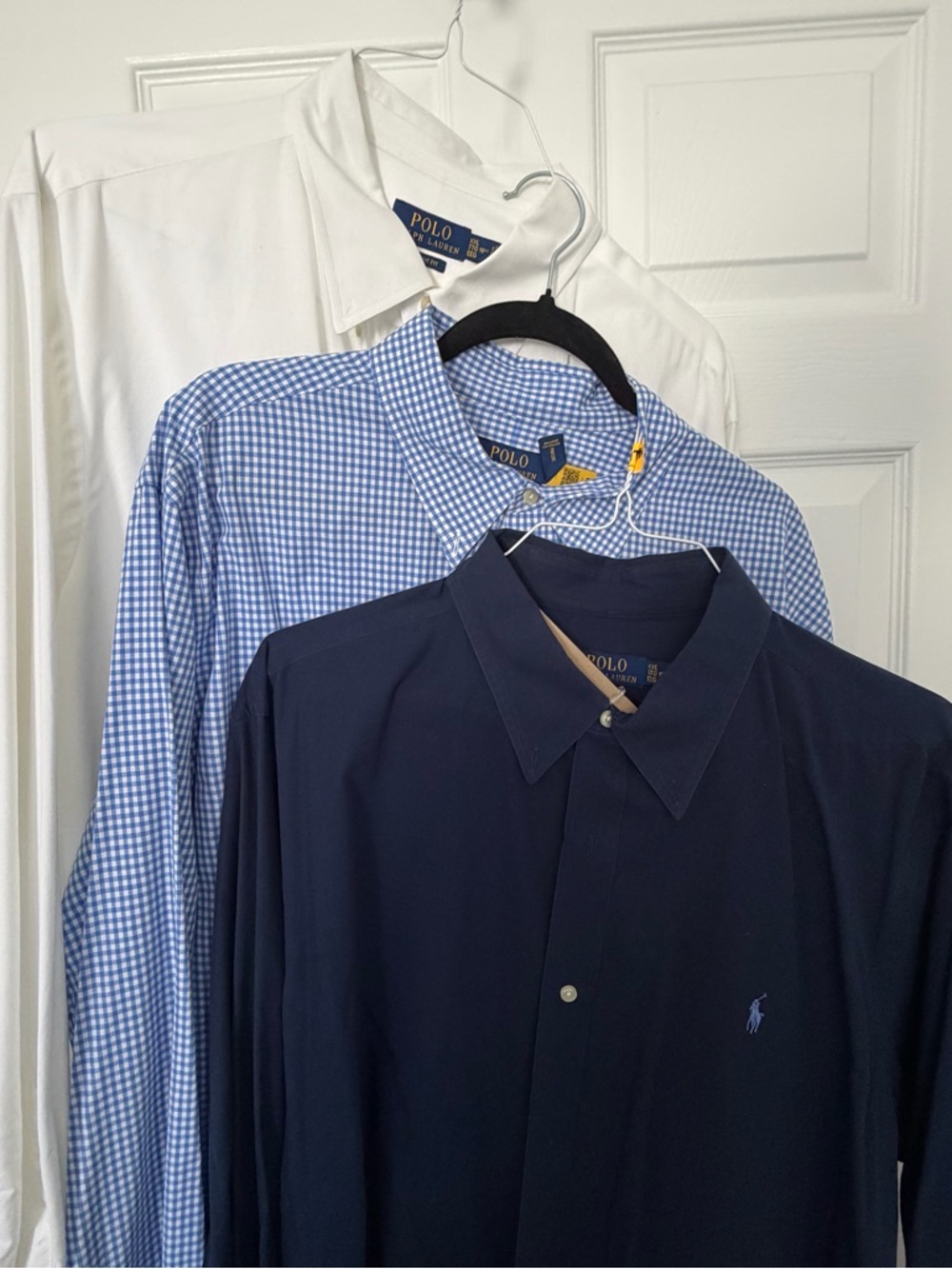 Polo by Ralph Lauren - Blue and White 
3 Shirts, 
XXL Classic 
Each worn once